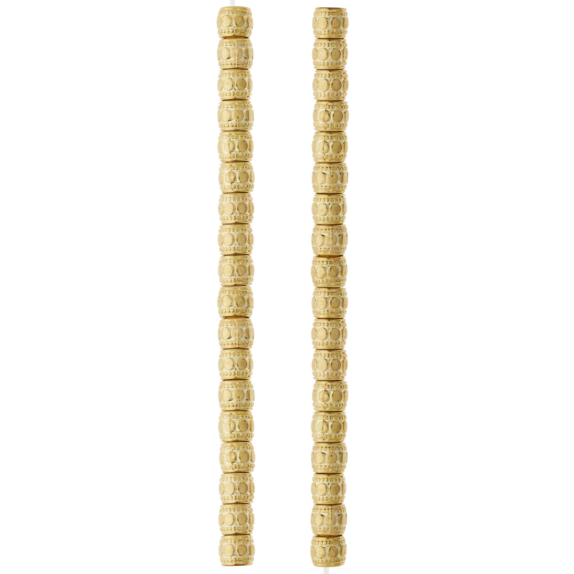 Gold Small Drum Beads, 7mm by Bead Landing™